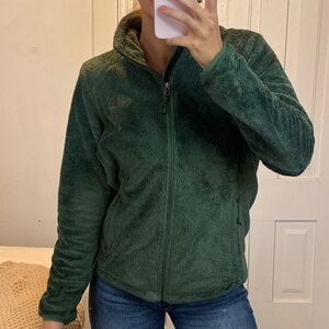 The North Face Dark Green Teddy Fleece Jacket